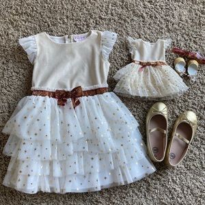 American Girl Dress size 6 w/shoes and doll dress